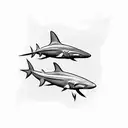 black tip reef shark tattoo design idea