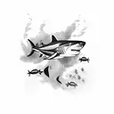 black tip reef shark tattoo design idea