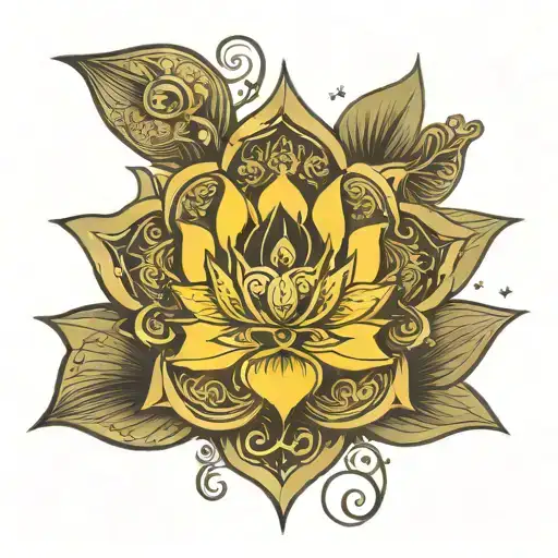 lotus lotus om karma dharma moksha tattoo design idea