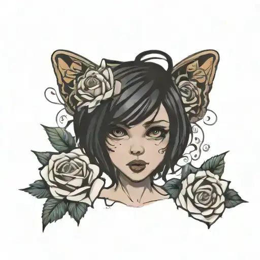 SAY THE NAME ZOE ROSE FLORES WITH A LIFE IS STRANGE  AND A ROSE  tattoo design idea