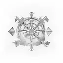 navigation conpass tattoo design idea