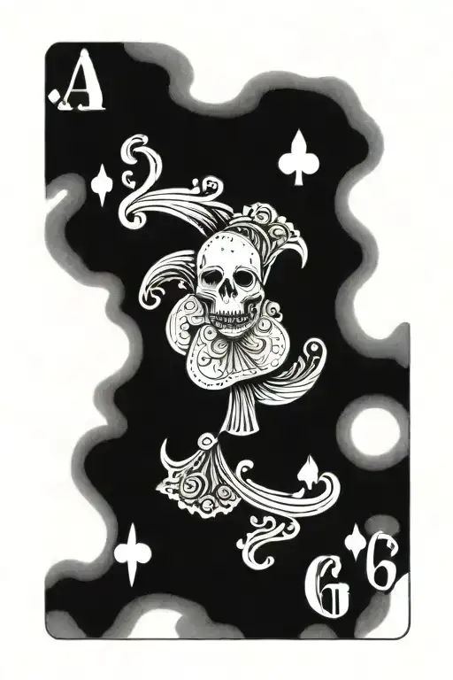 ace of clubs ans jack of spades with 5 and 6 on dics tattoo design idea
