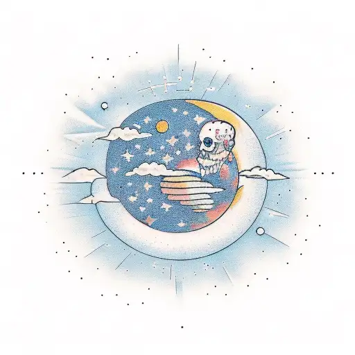 A glowing grain in the middle of the universe tattoo design idea