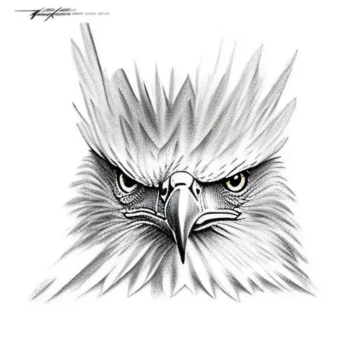 Eagle with open wings  tattoo design idea