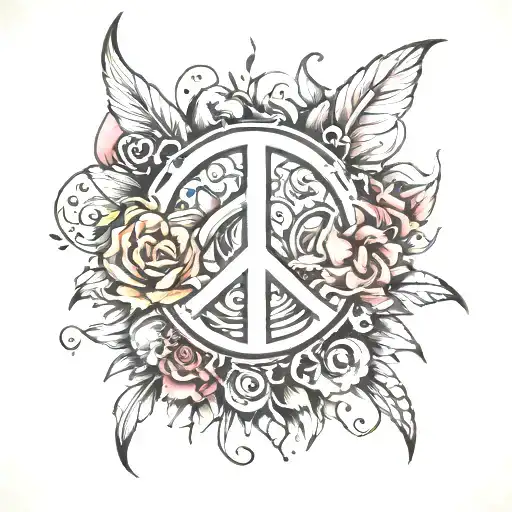 peace and passion written inside tattoo design idea