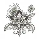 plane tree and fluer de lis symbol incorporated tattoo design idea