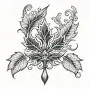 plane tree and fluer de lis symbol incorporated tattoo design idea