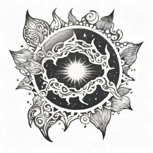 aurora boreal cookie firpit tattoo design idea