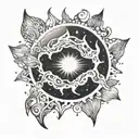 aurora boreal cookie firpit tattoo design idea