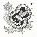 aurora boreal cookie firpit tattoo design idea
