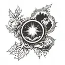 aurora boreal cookie firpit tattoo design idea