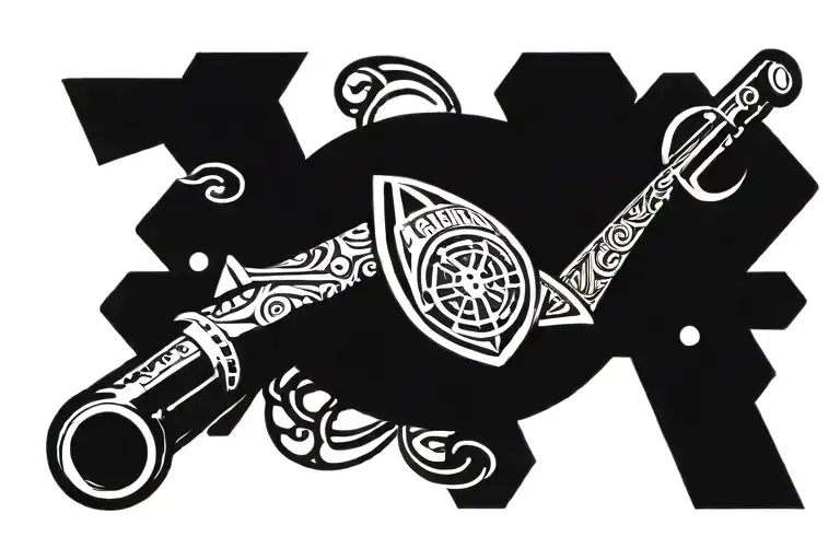 Arsenal FC cannon tattoo design idea
