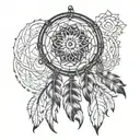 dream catcher sleeve tattoo design idea