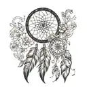 dream catcher sleeve tattoo design idea