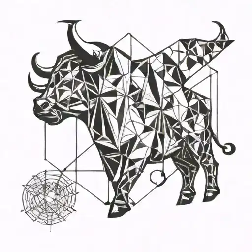 taurus symbol, number 17, sea, tattoo design idea