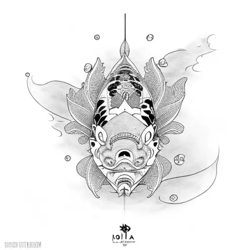 koi fish with hanna mask tattoo design idea