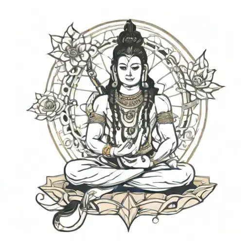 Shiva meditating in a serene tattoo design idea