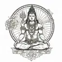Shiva meditating in a serene tattoo design idea