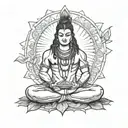 Shiva meditating in a serene tattoo design idea