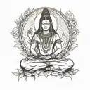 Shiva meditating in a serene tattoo design idea