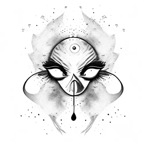 black swan with an eye incorporated  tattoo design idea