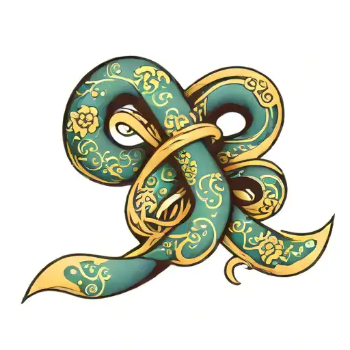 ovarian cancer ribbon and Genesis tattoo design idea