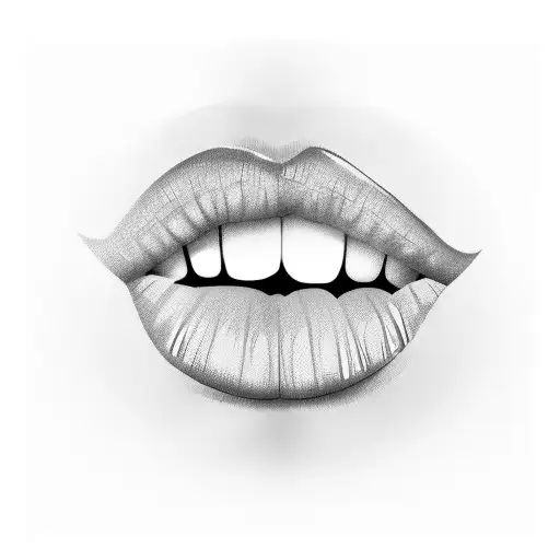 lips bitting cherry tattoo design idea