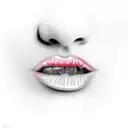 lips bitting cherry tattoo design idea