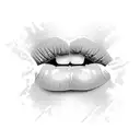 lips bitting cherry tattoo design idea