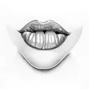lips bitting cherry tattoo design idea