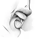 lips bitting cherry tattoo design idea
