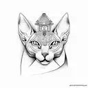 sphynx praia tattoo design idea