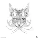 sphynx praia tattoo design idea