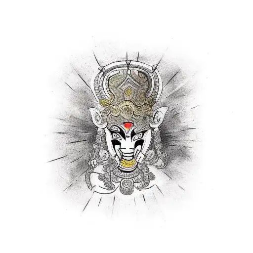 Capture the essence of Muay Thai through a realistic tattoo of a traditional Thai warrior. tattoo design idea