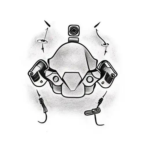 fpv drone with controller and goggles tattoo design idea