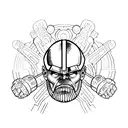 Thanos Infinity Gauntlet tattoo design idea