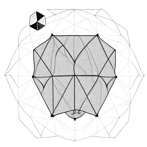hot air balloon in a hexagon  tattoo design idea