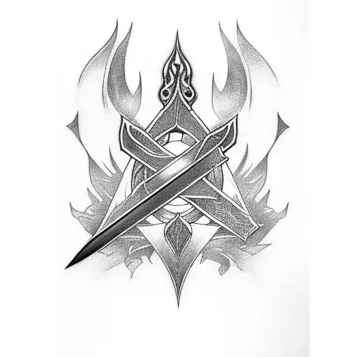 Narsil, the broken sword, from lord of the rings tattoo design idea