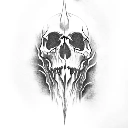 Sauron skull from lotr  tattoo design idea
