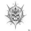 Sauron skull from lotr  tattoo design idea