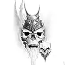 Sauron skull from lotr  tattoo design idea