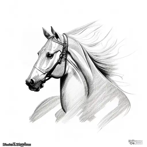 horse racing sports car tattoo design idea