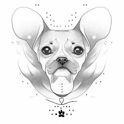 A minimalist design of a dog's ear with the semicolon symbol incorporated within, representing suicide awareness. tattoo design idea