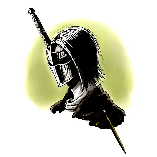 dark souls sword mask tattoo design idea