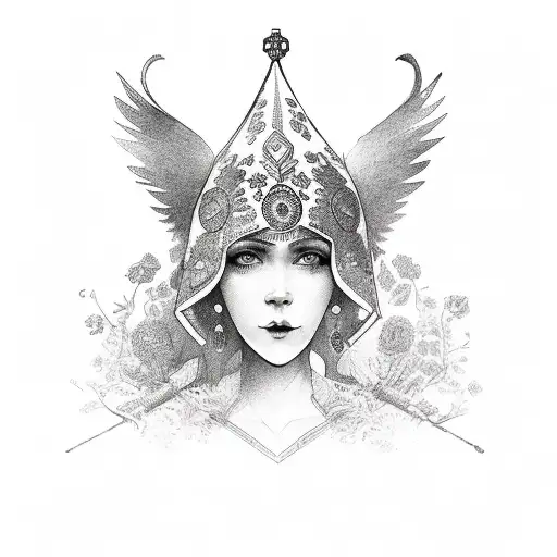 ukrainian national doll tattoo design idea