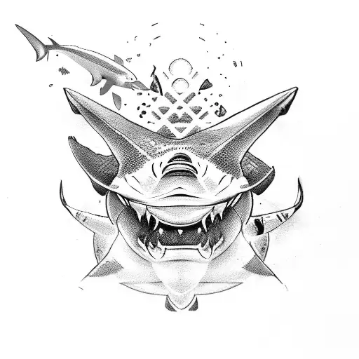 bull shark tattoo design idea