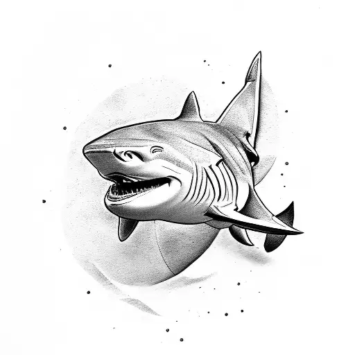 bull shark evil tattoo design idea