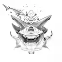 bull shark tattoo design idea