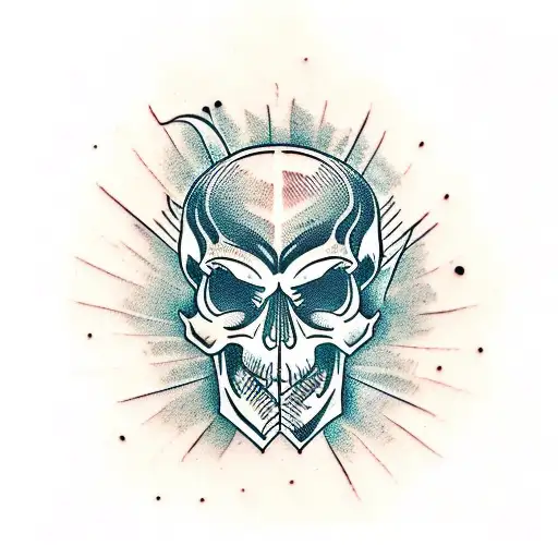 skull, birds, evil  tattoo design idea