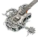A guitar with strings made of barbed wire representing anger and depression tattoo design idea
